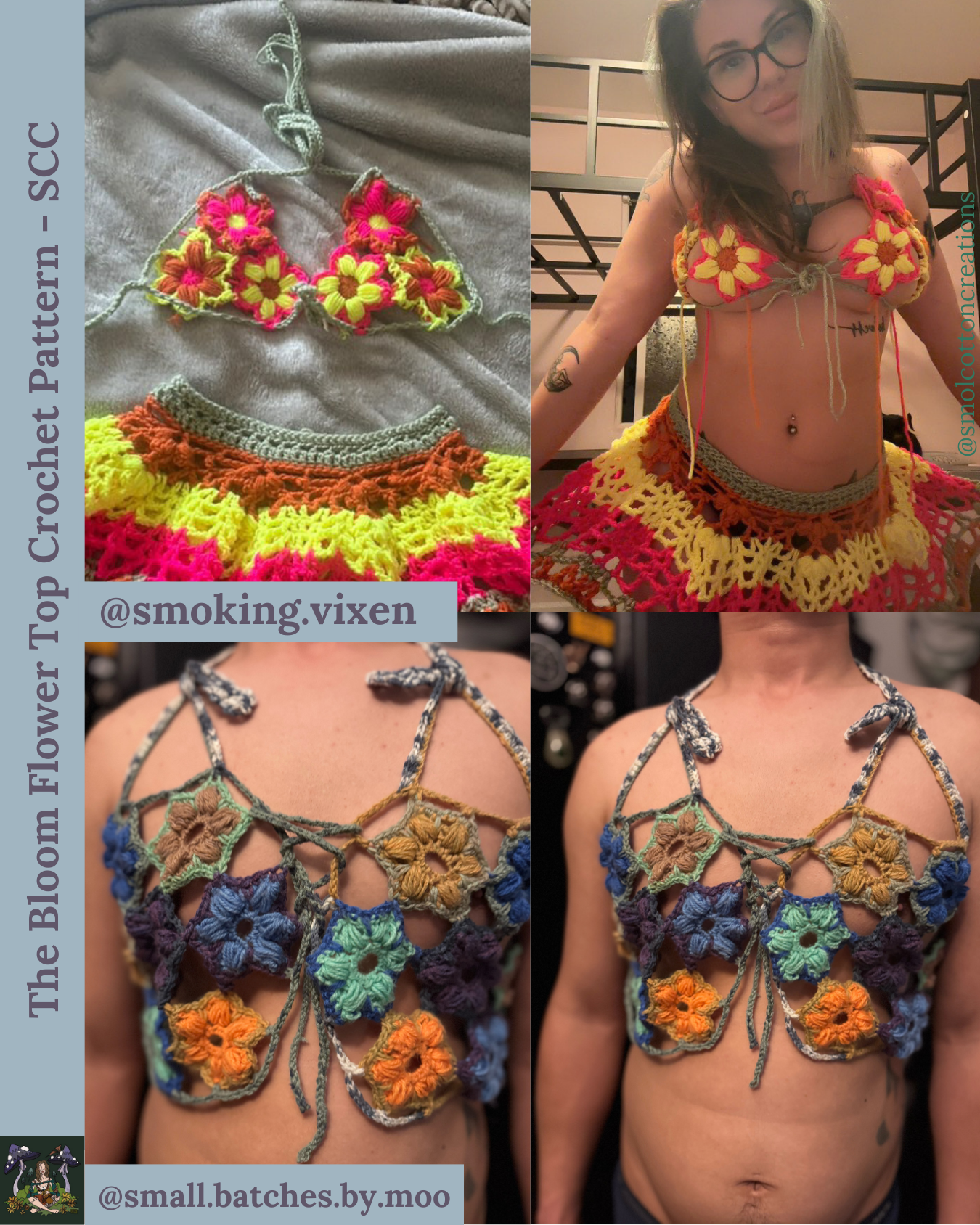 The Bloom Flower Top - DIY Crochet Festival Top PDF Pattern