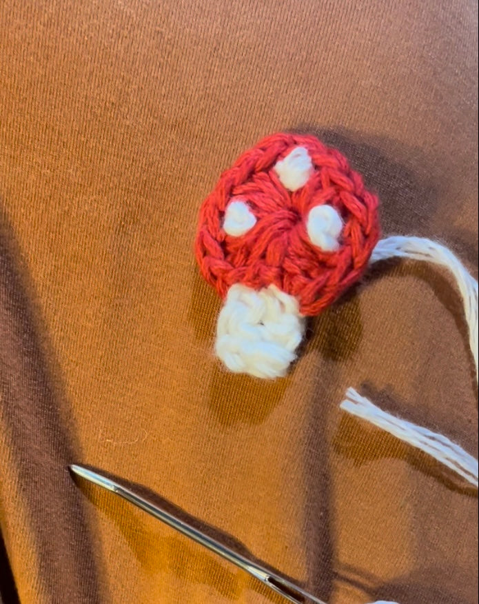 Tiny Mushroom Appliqué - DIY Tiny Crochet Mushroom Motif VIDEO and PDF Pattern