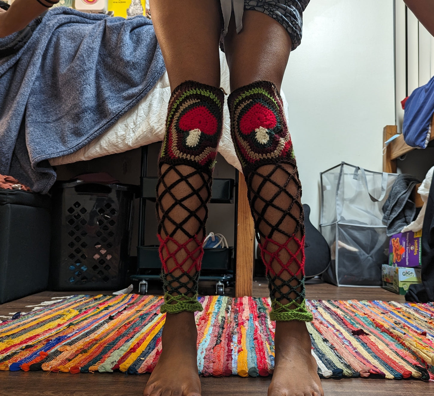 Mushroom Fae Leg Warmers - DIY Crochet Festival Leg Warmers PDF and Video Pattern