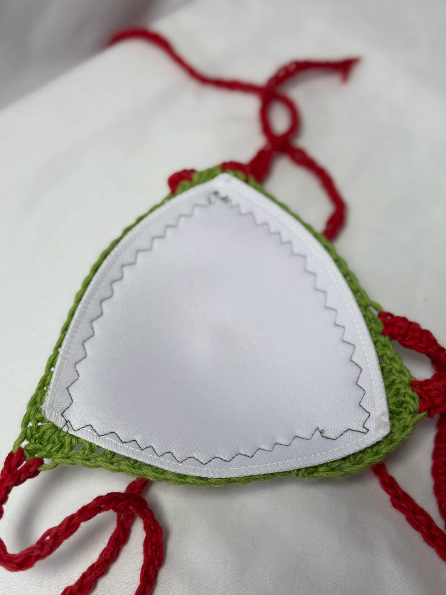 MTO Padded Mushroom Bra Top - Handmade Crochet Ravewear Bikini Top