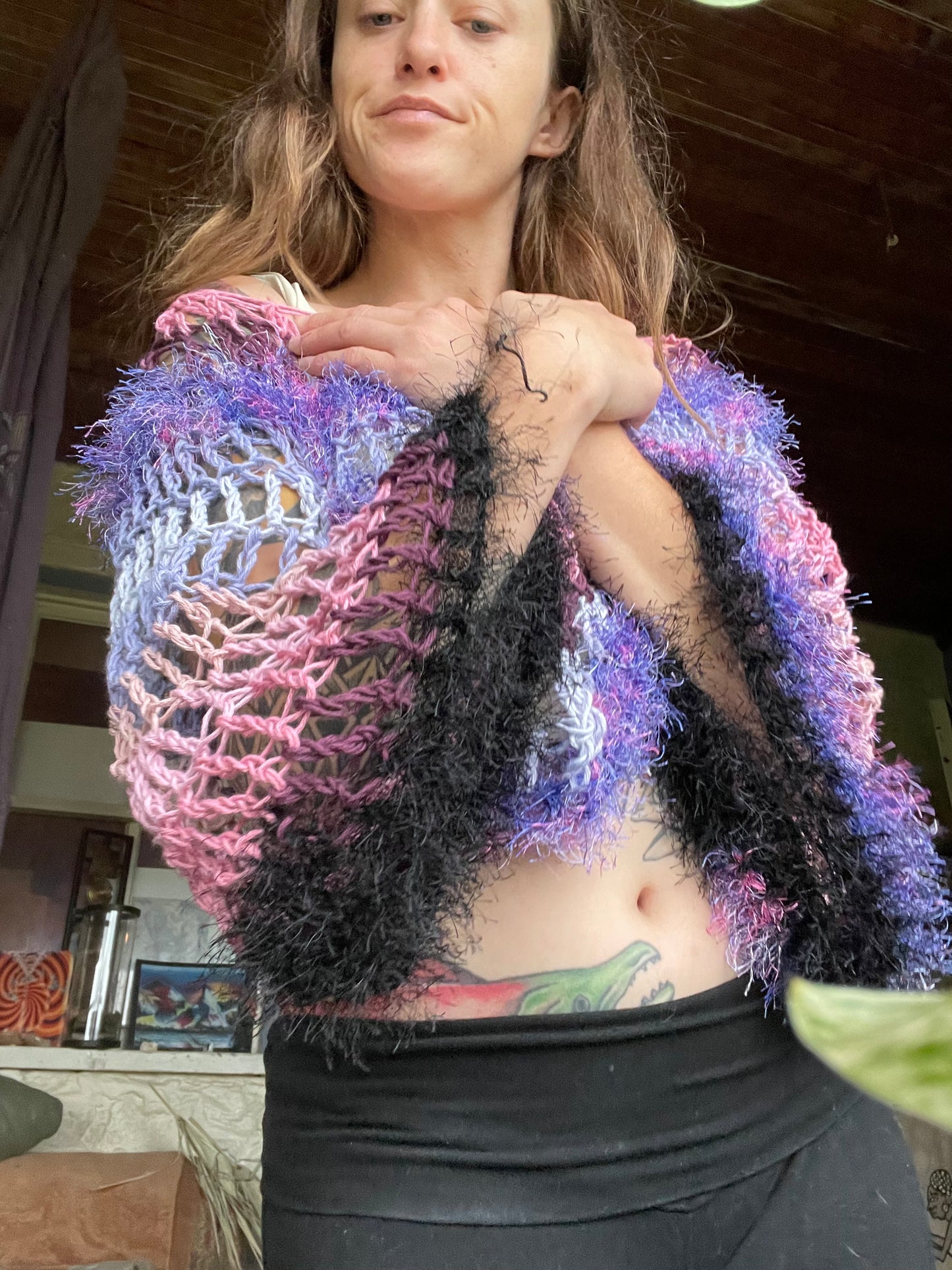 Xs-m Pastel Goth Cropped Sweater