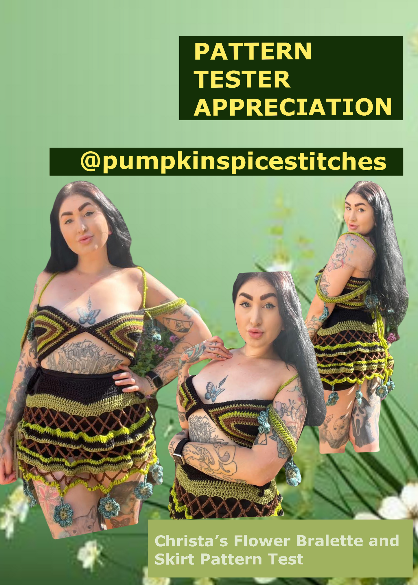 Christa’s Flower Bralette and Fishnet Skirt - DIY Crochet Fairycore Festival PDF Pattern Set