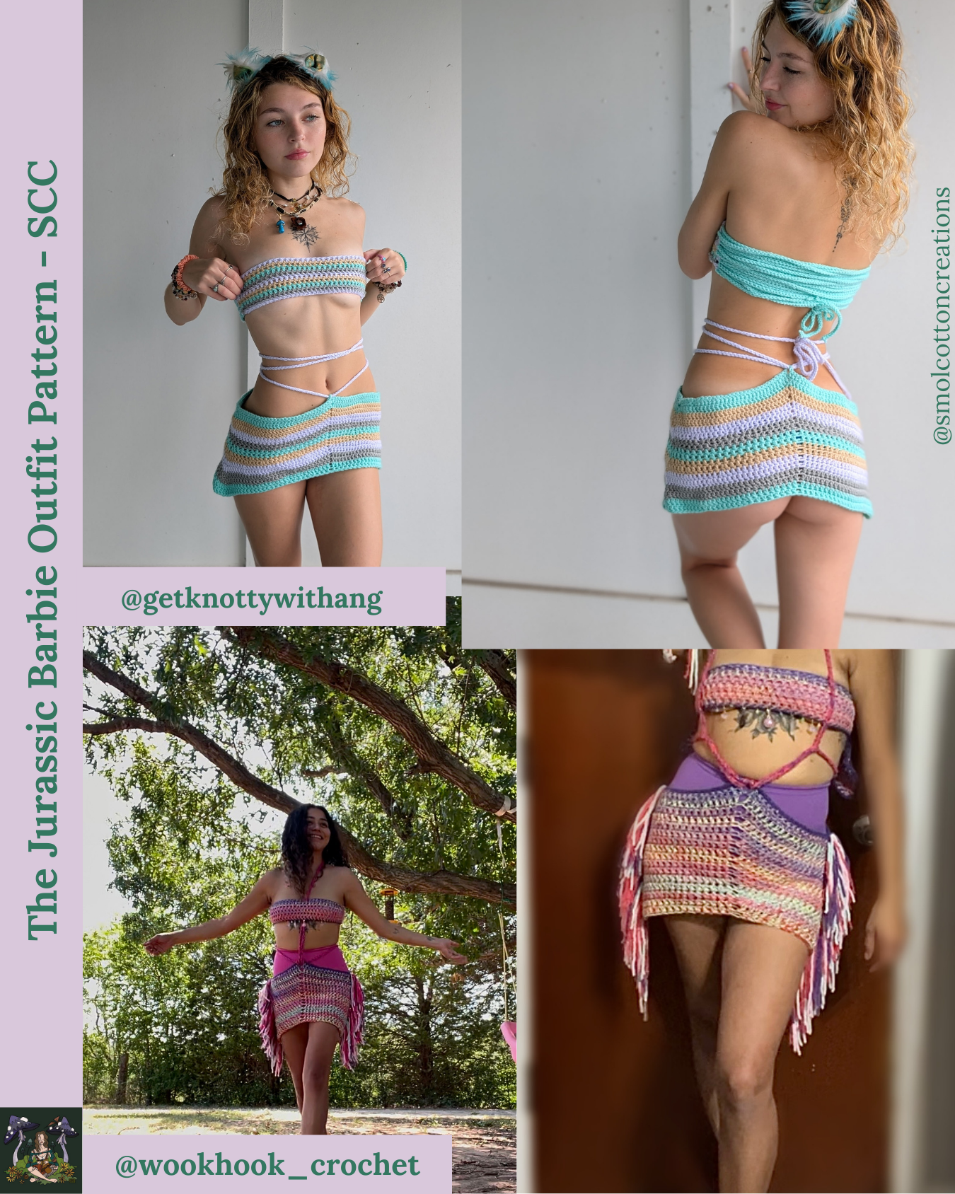 The Jurassic Barbie Skirt - DIY Crochet Festival Bottoms PDF Pattern