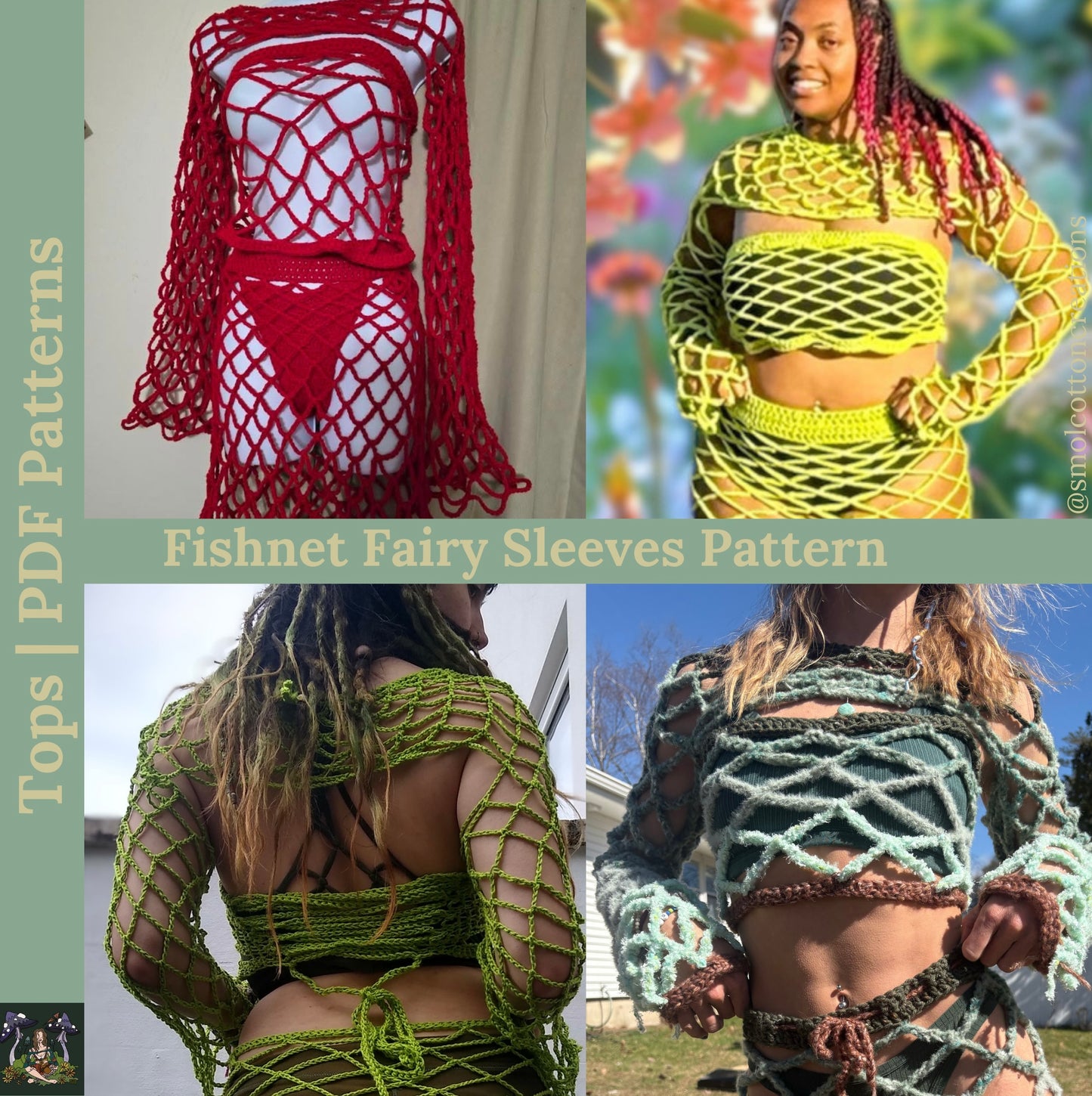 Fishnet Fairy Sleeves - DIY Crochet Festival Sleeves PDF Pattern