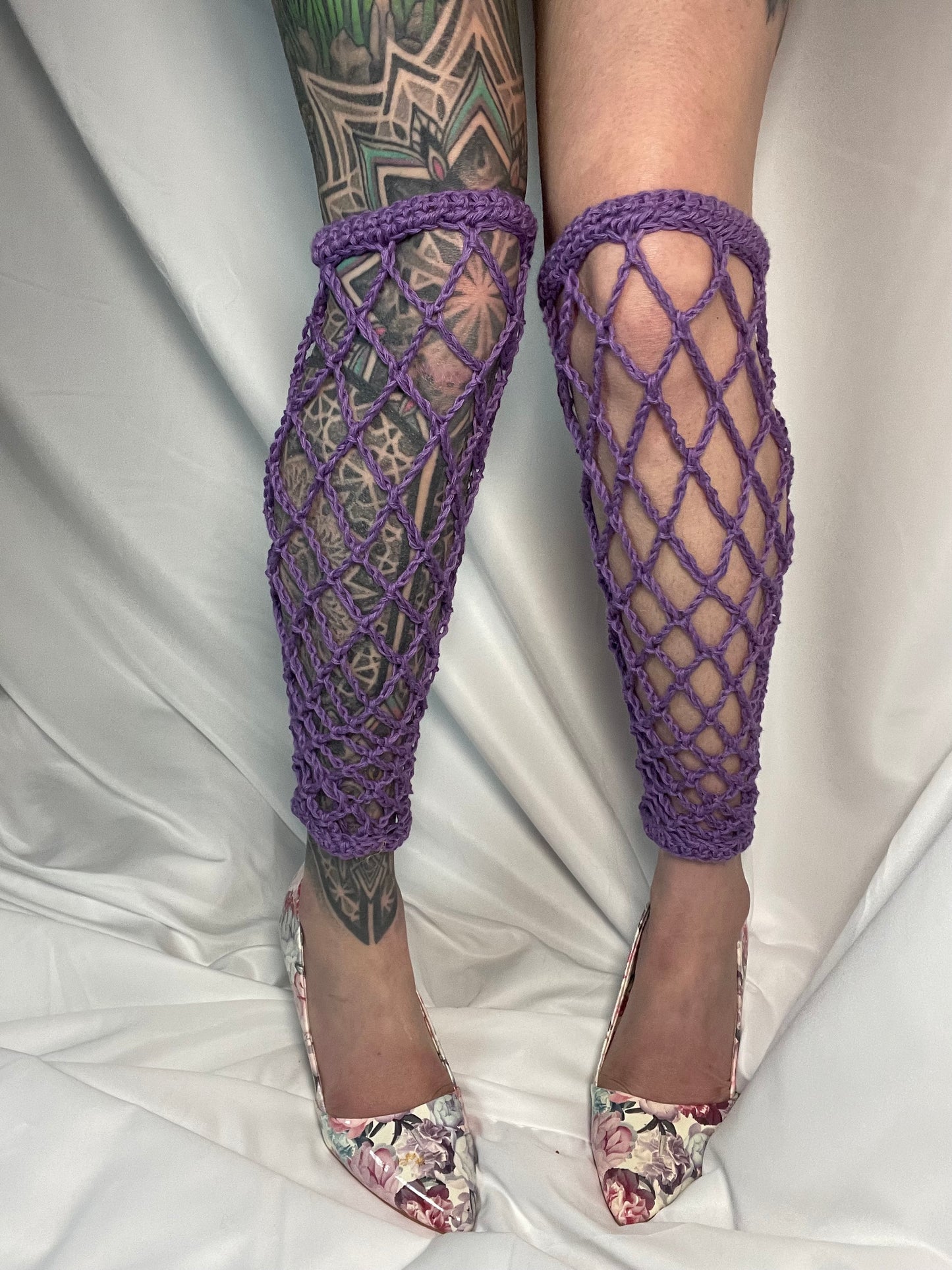 Fishnet Stockings with Elastic- DIY Crochet Festival/Lingerie Stockings PDF and VIDEO Pattern