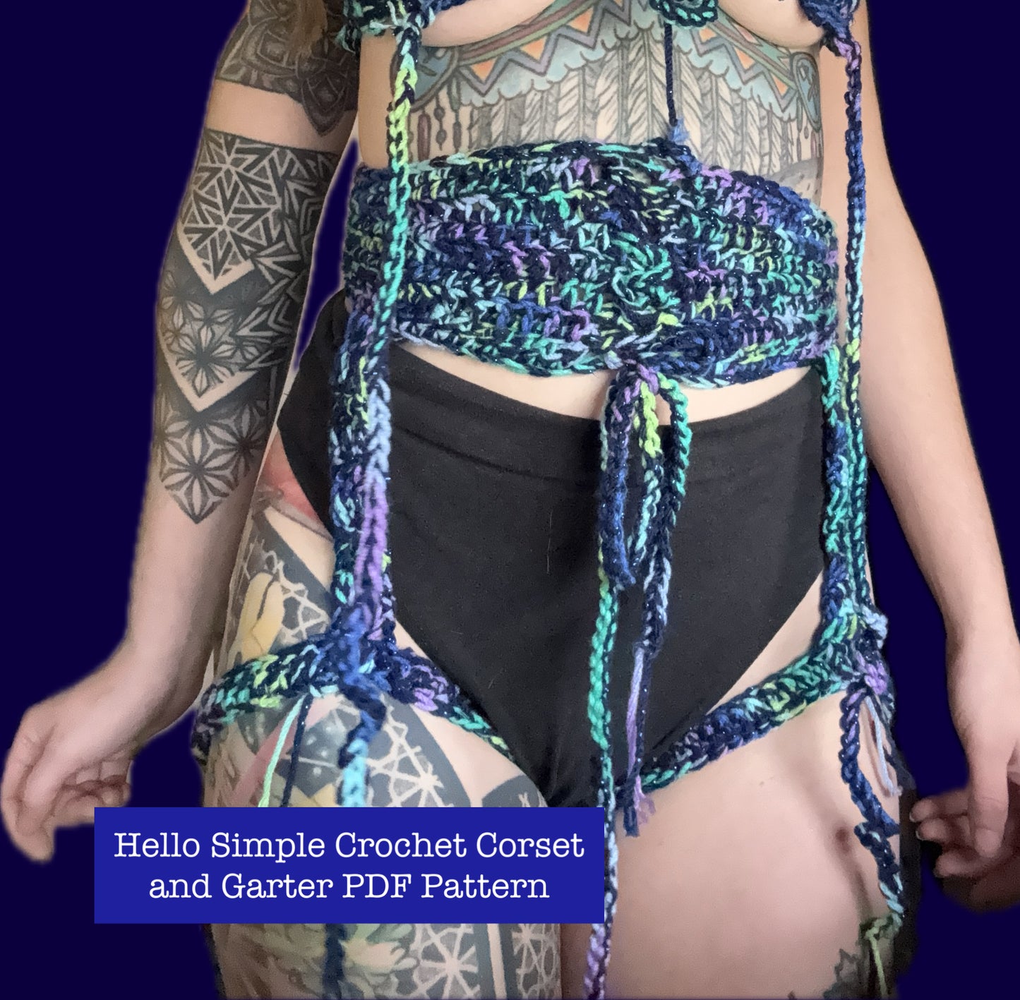 Hello Simple Corset & Garter - DIY Crochet Festival/Lingerie Corset & Garter PDF Pattern Set