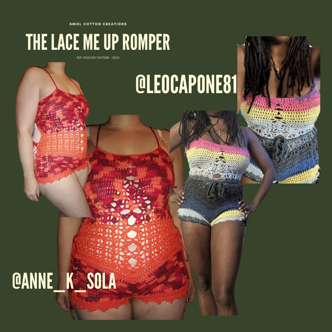 The Lace Me Up Romper - DIY Crochet Festival Romper/Playsuit PDF Pattern