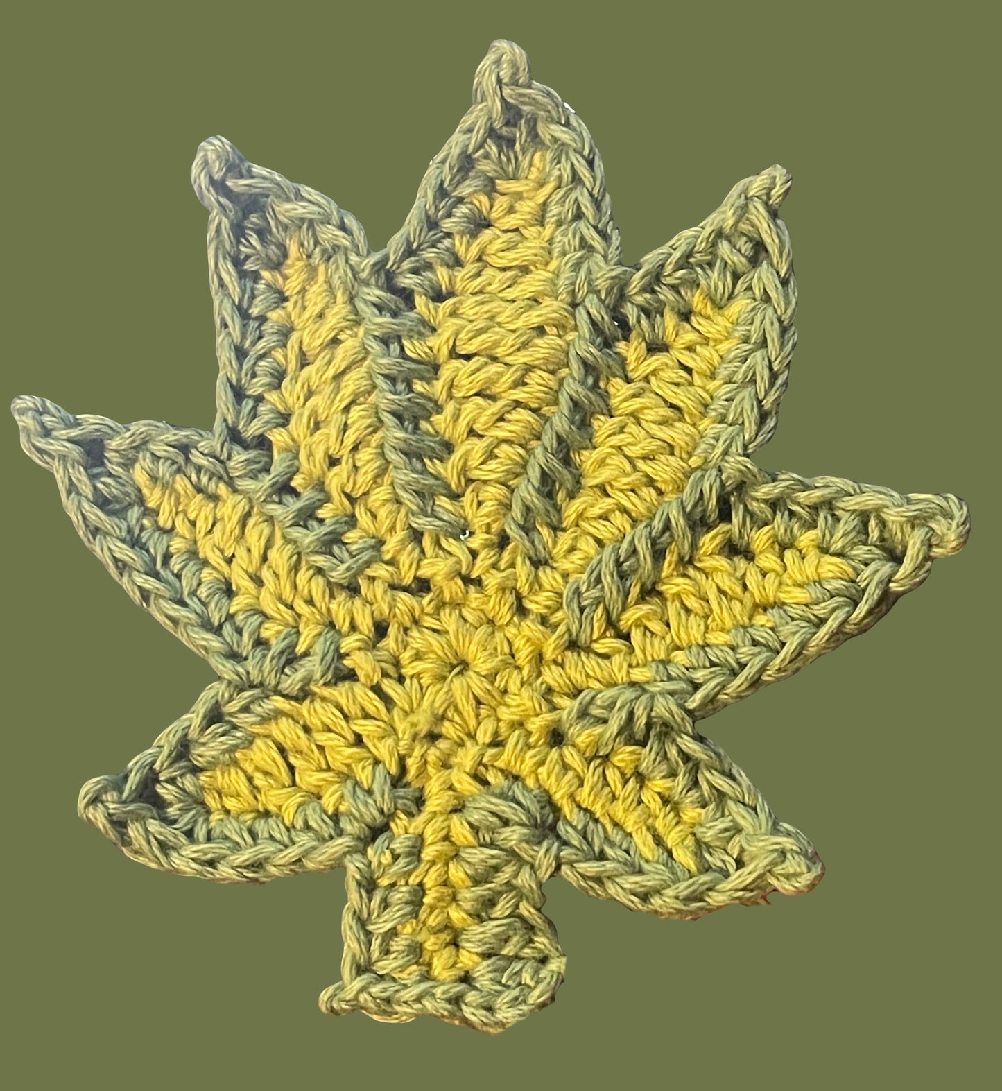Marijuana Leaf Applique with Outline - DIY Crochet Cannabis Motif PDF Pattern