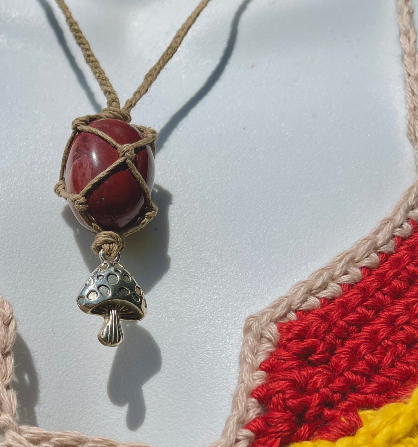 The Jasper’s Fly Agaric (XS-M - A-D Cup) - Organic Crochet Festival Top (The Sustainable Sunflower Shop Collab)