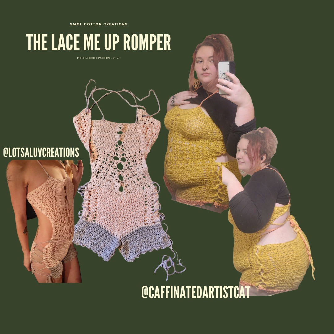 The Lace Me Up Romper - DIY Crochet Festival Romper/Playsuit PDF Pattern