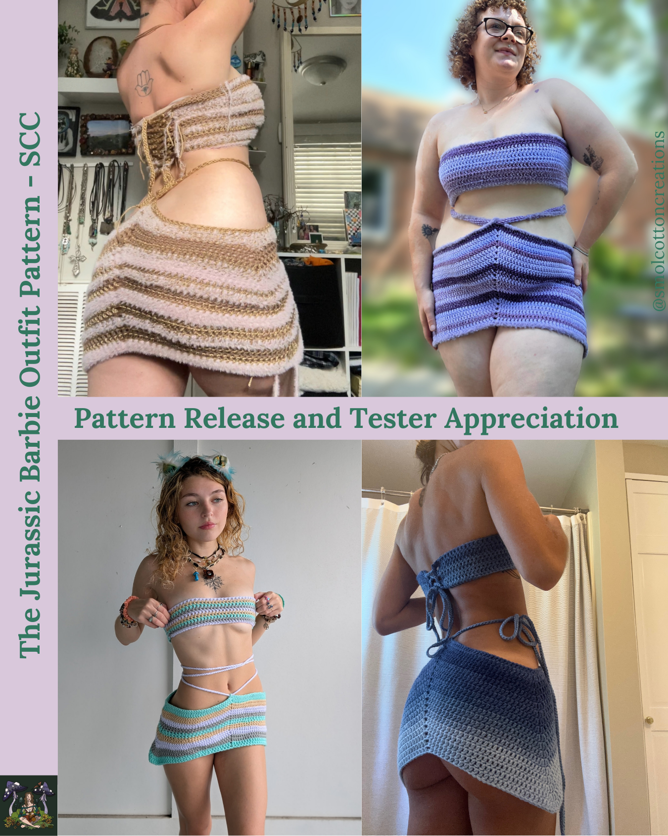 The Jurassic Barbie Skirt - DIY Crochet Festival Bottoms PDF Pattern