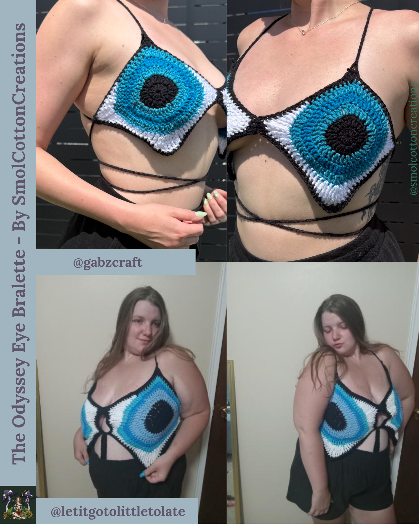 The Odyssey Eye Bralette - DIY Crochet Festival Top PDF and Video Pattern