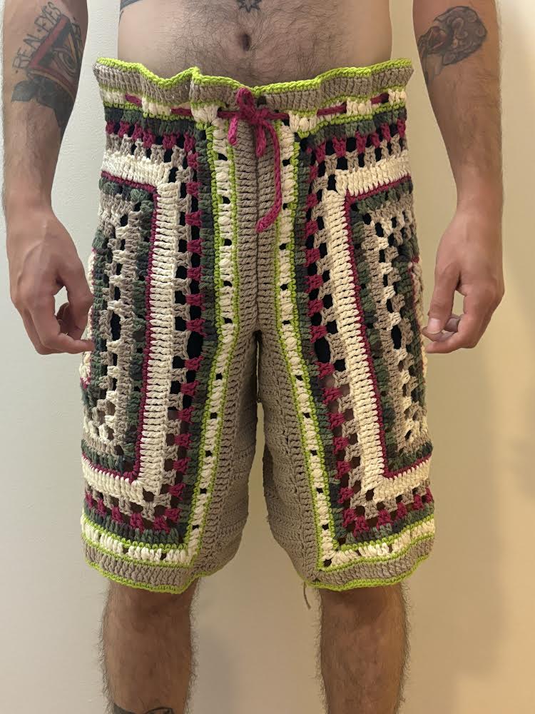 Psychedelic Rave Vest & Shorts - DIY Crochet Ravewear Unisex Festival Outfit PDF Pattern Set