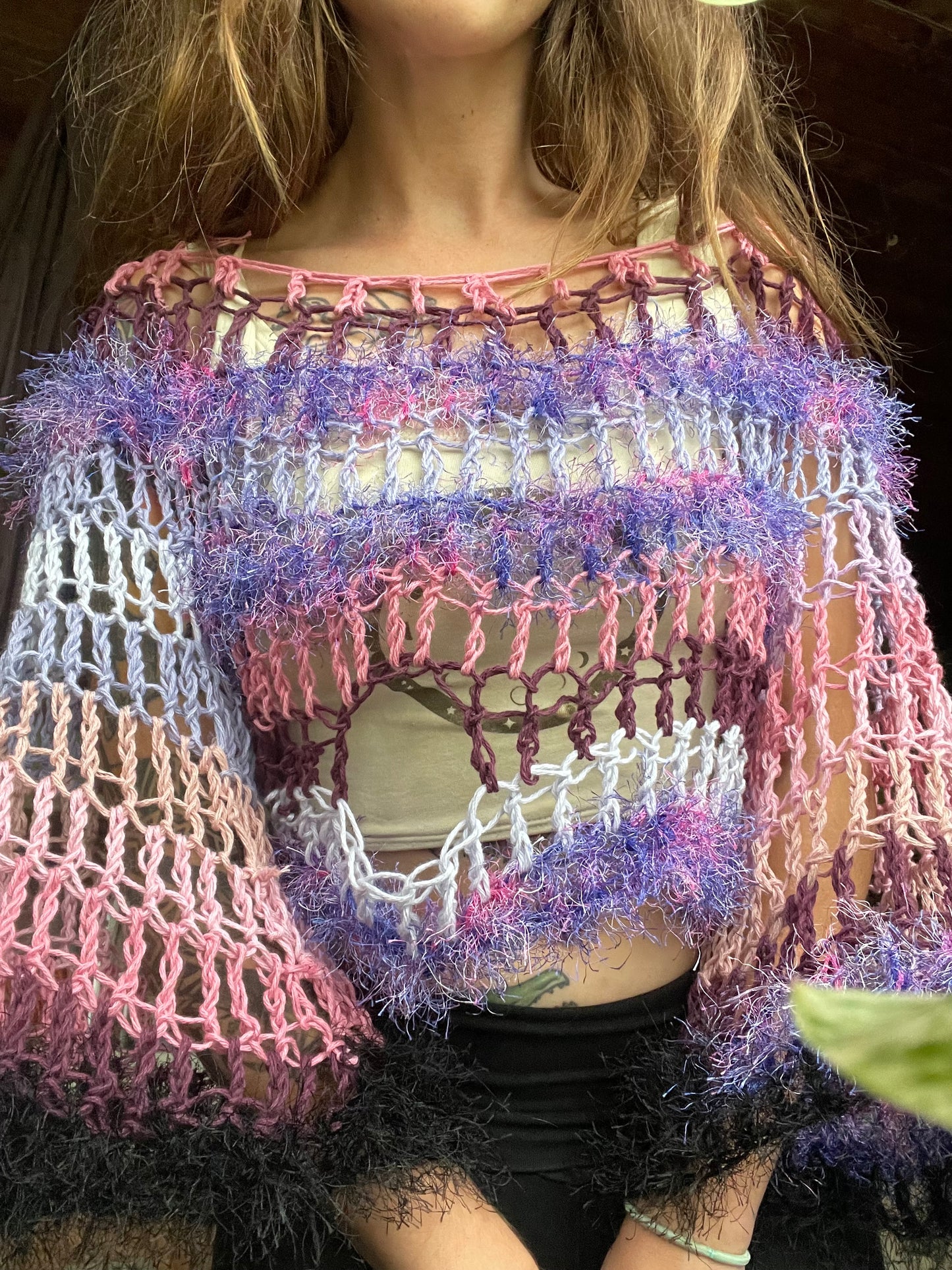 Xs-m Pastel Goth Cropped Sweater