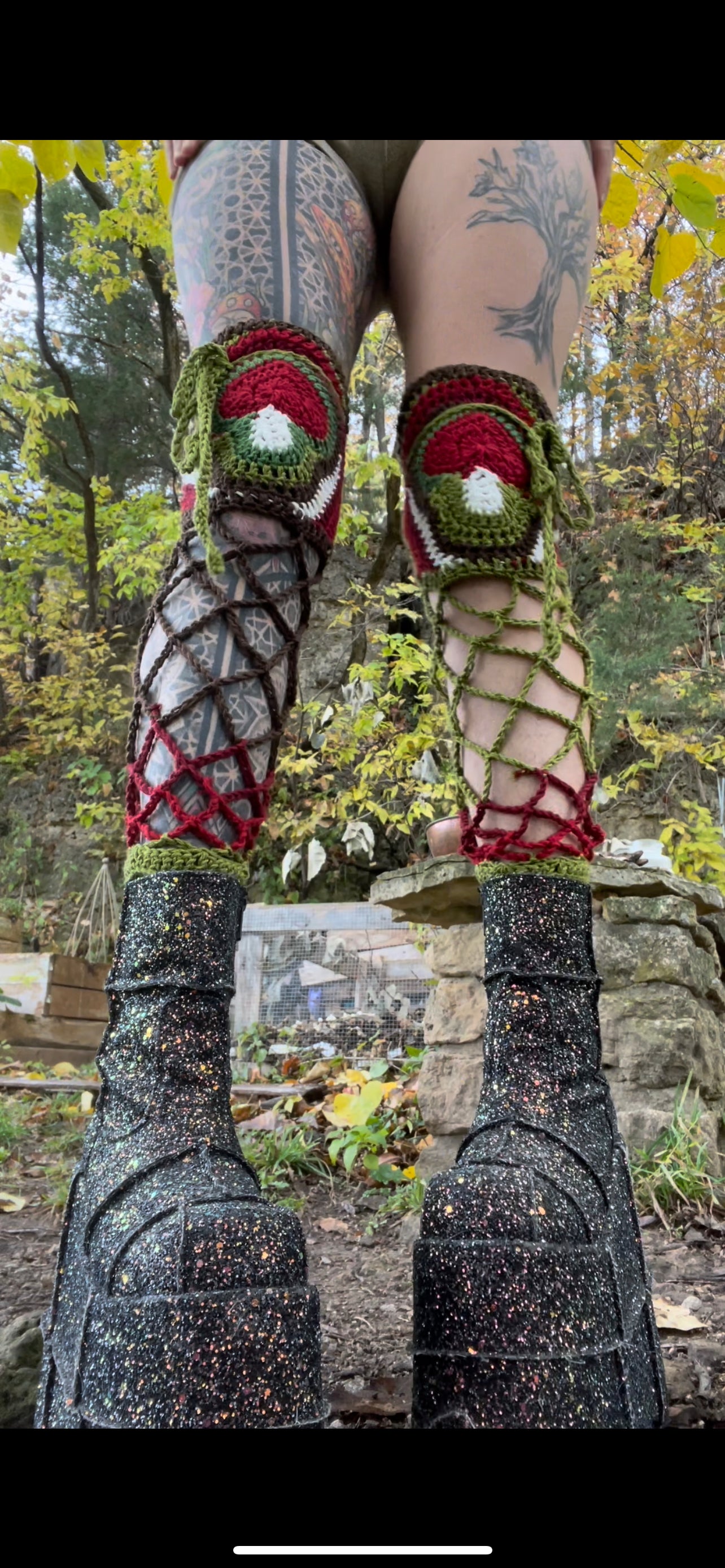 Mushroom Fae Leg Warmers - DIY Crochet Festival Leg Warmers PDF and Video Pattern