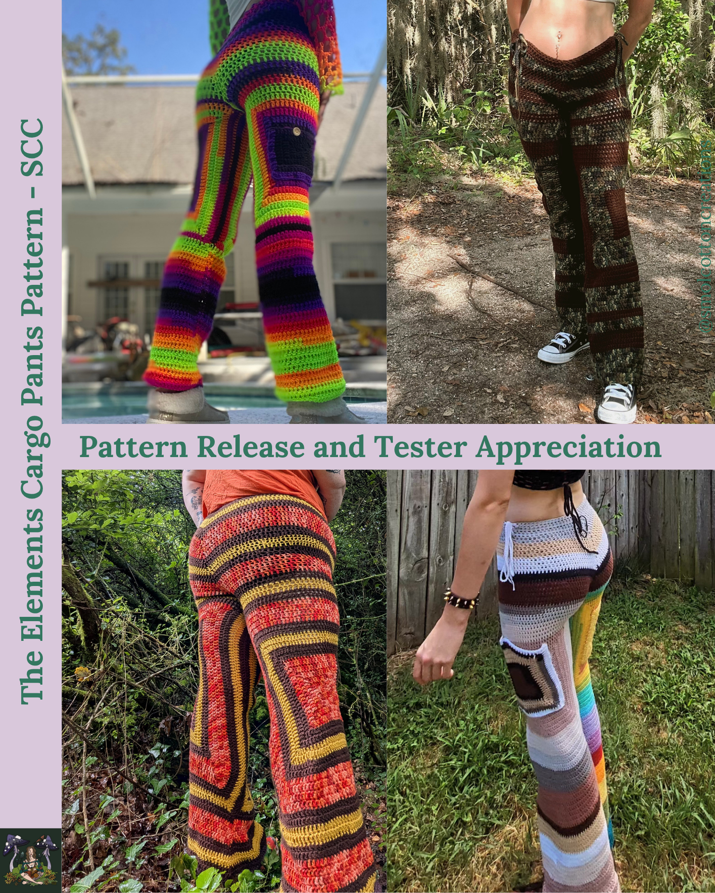 The Elements Cargo Pants - DIY Crochet Festival Pants PDF Pattern