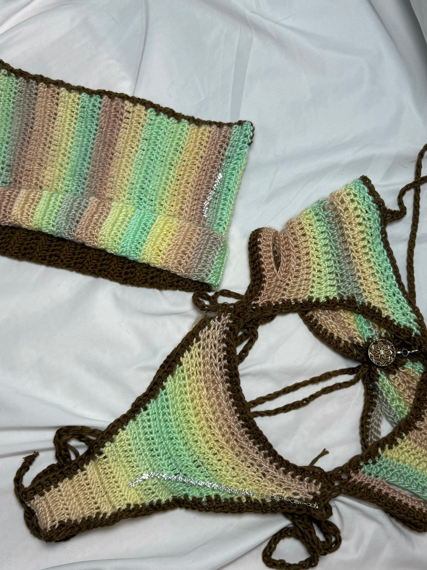 Penelope’s Elevated EP Collab Bodysuit & Cat Beanie - Handmade Crochet Ravewear Festival Set