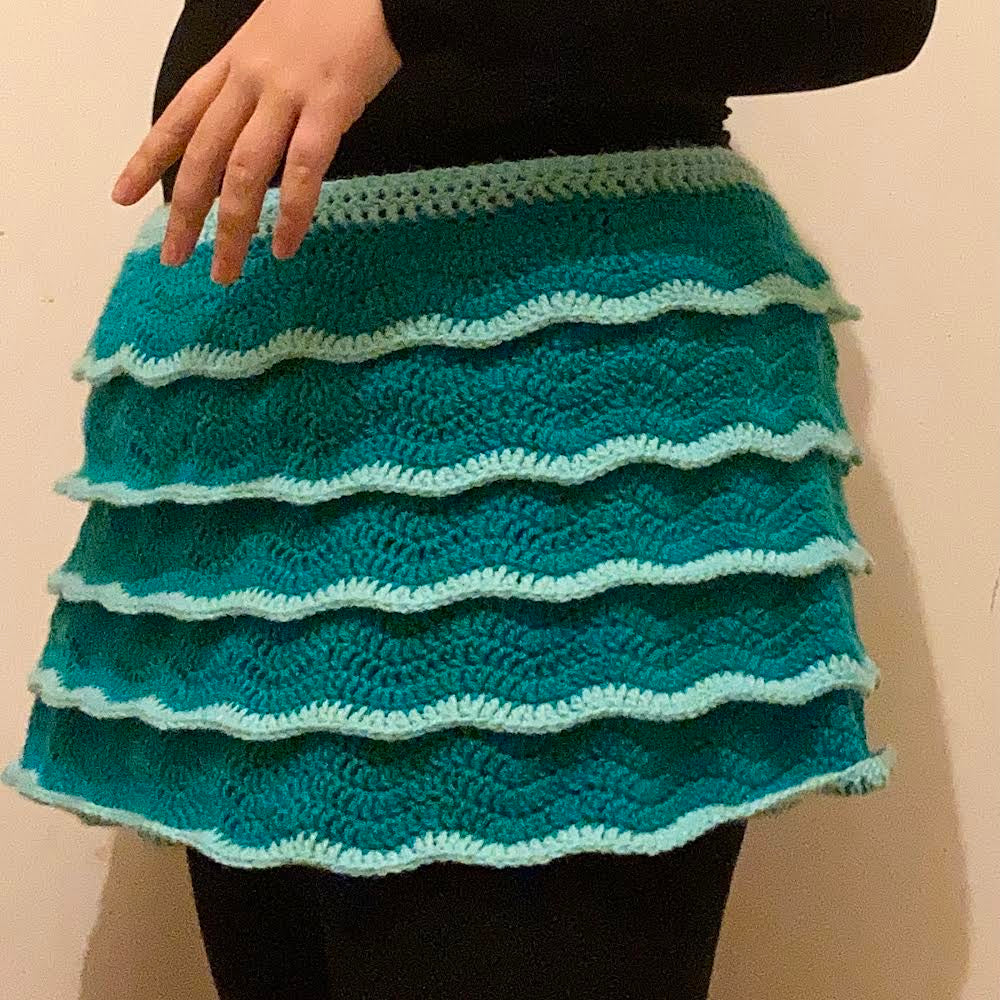 Tiered Skirt With Waistband (with fishnet options) - DIY Crochet Festival Skirt PDF Pattern