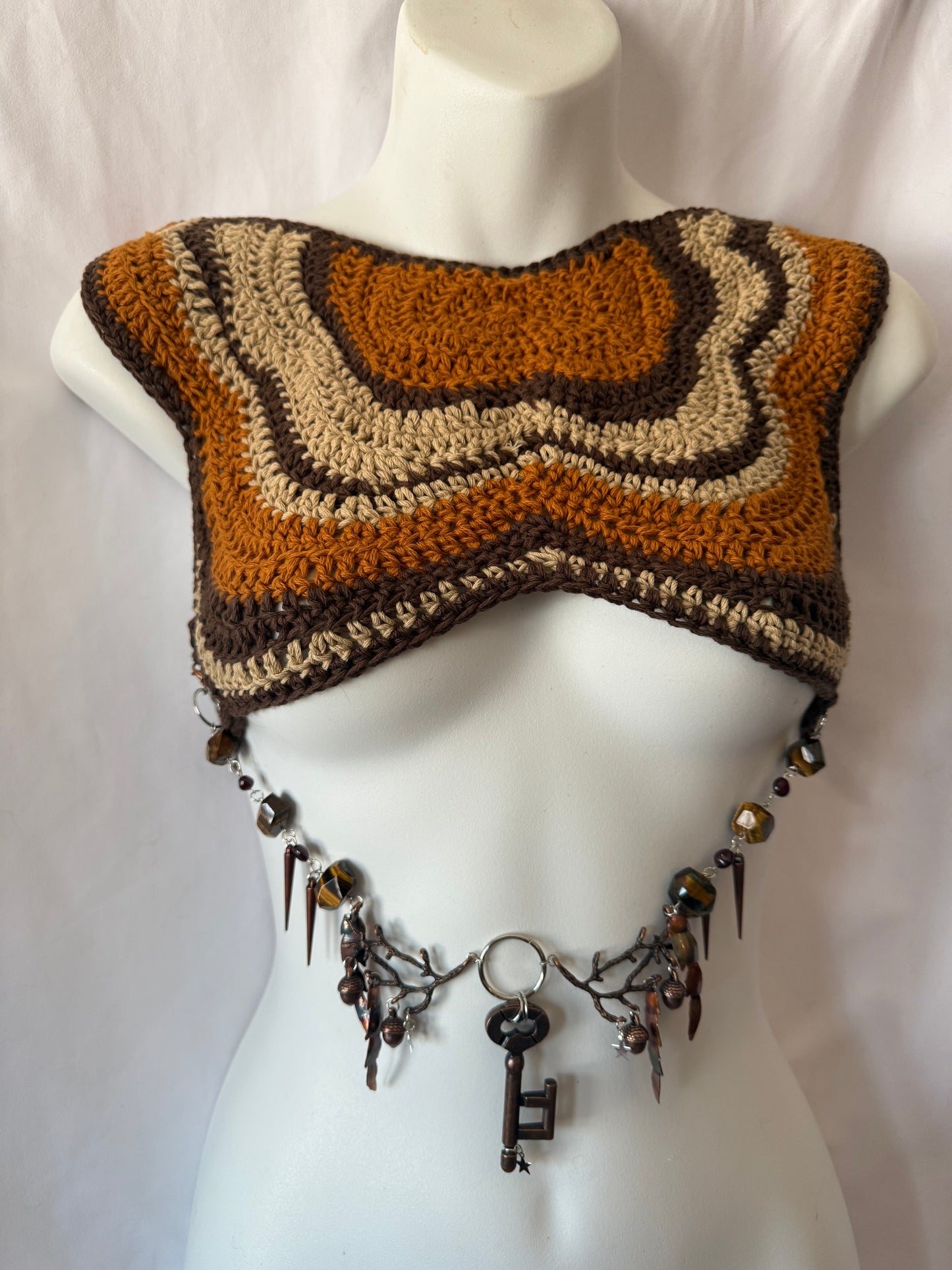 Handmade crochet festival top in organic cotton.
