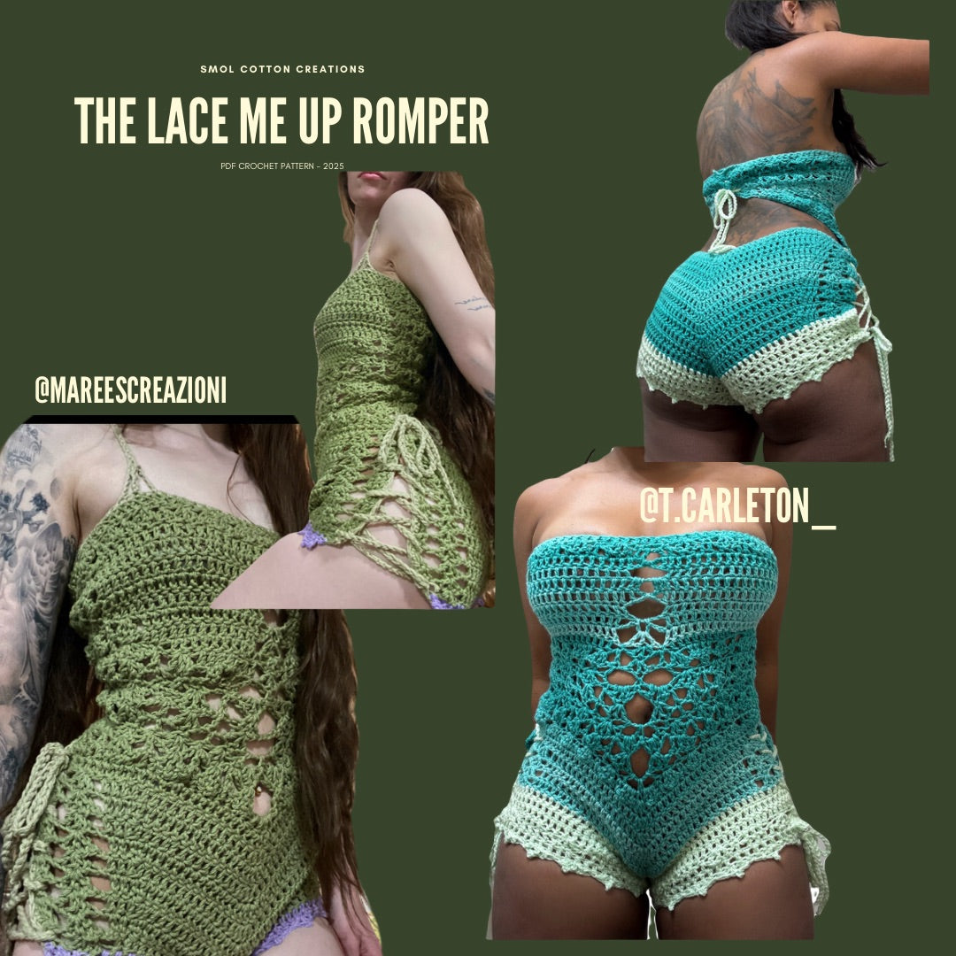 The Lace Me Up Romper - DIY Crochet Festival Romper/Playsuit PDF Pattern