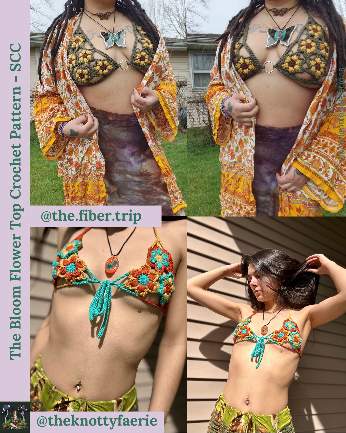 The Bloom Flower Top - DIY Crochet Festival Top PDF Pattern