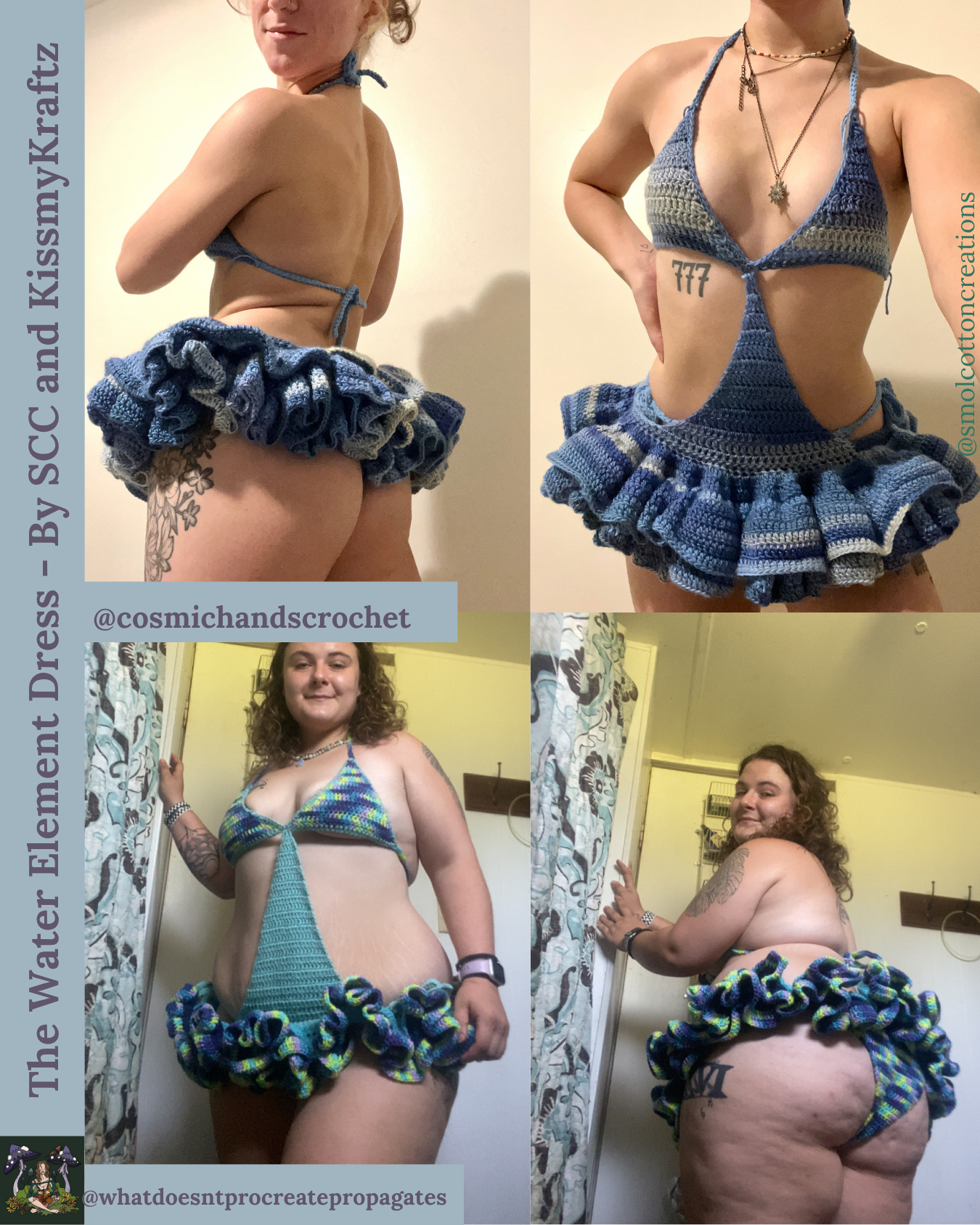 SMOLXKISSMYKRAFTZ Water Element Dress - DIY Crochet Festival Dress PDF Pattern
