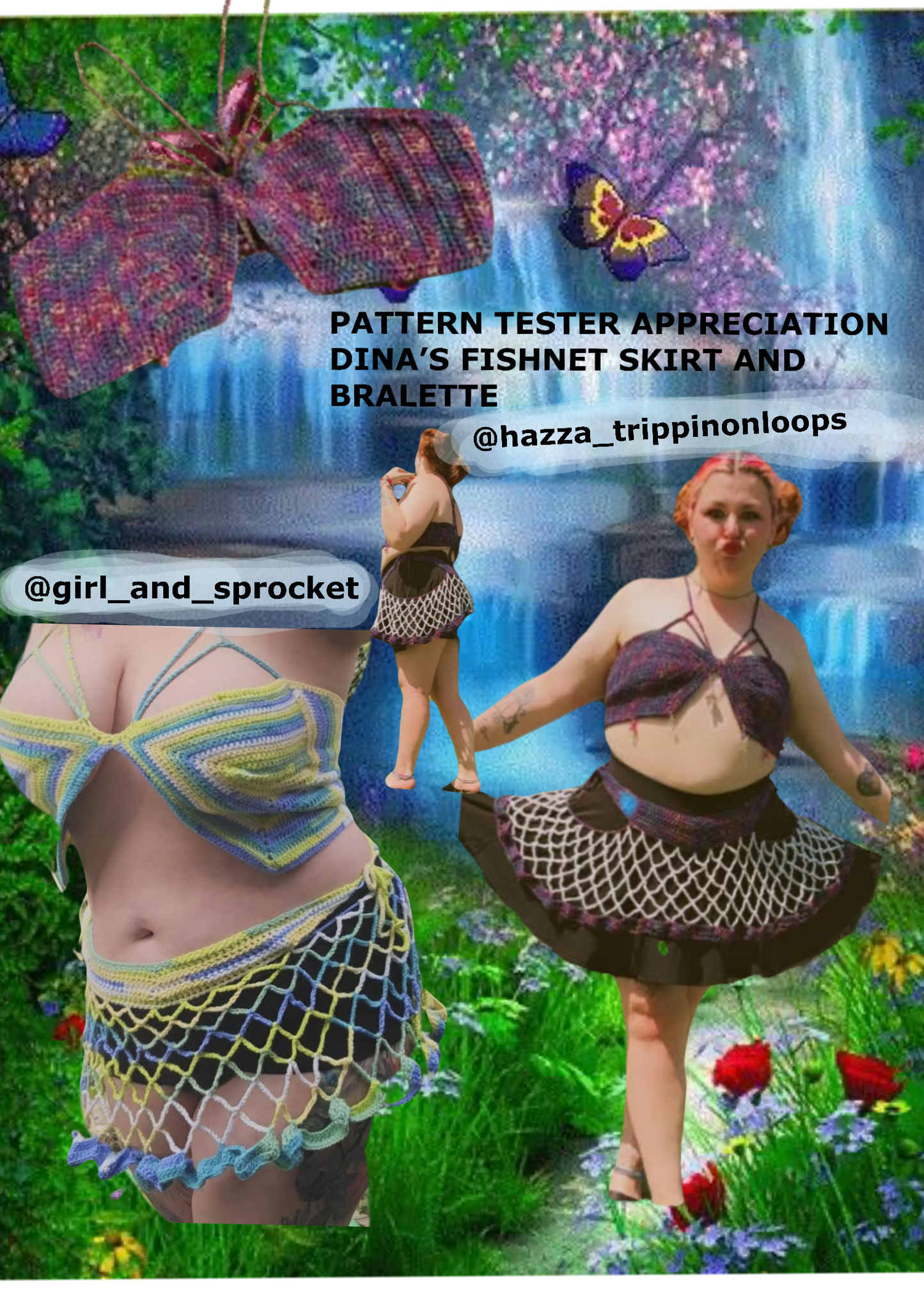 Dina’s Bralette and Fishnet Skirt - DIY Crochet Festival Outfit PDF Pattern Set