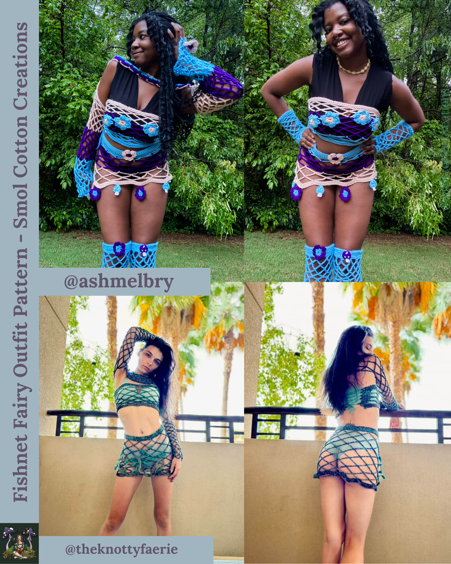 Fishnet Stockings with Elastic- DIY Crochet Festival/Lingerie Stockings PDF and VIDEO Pattern