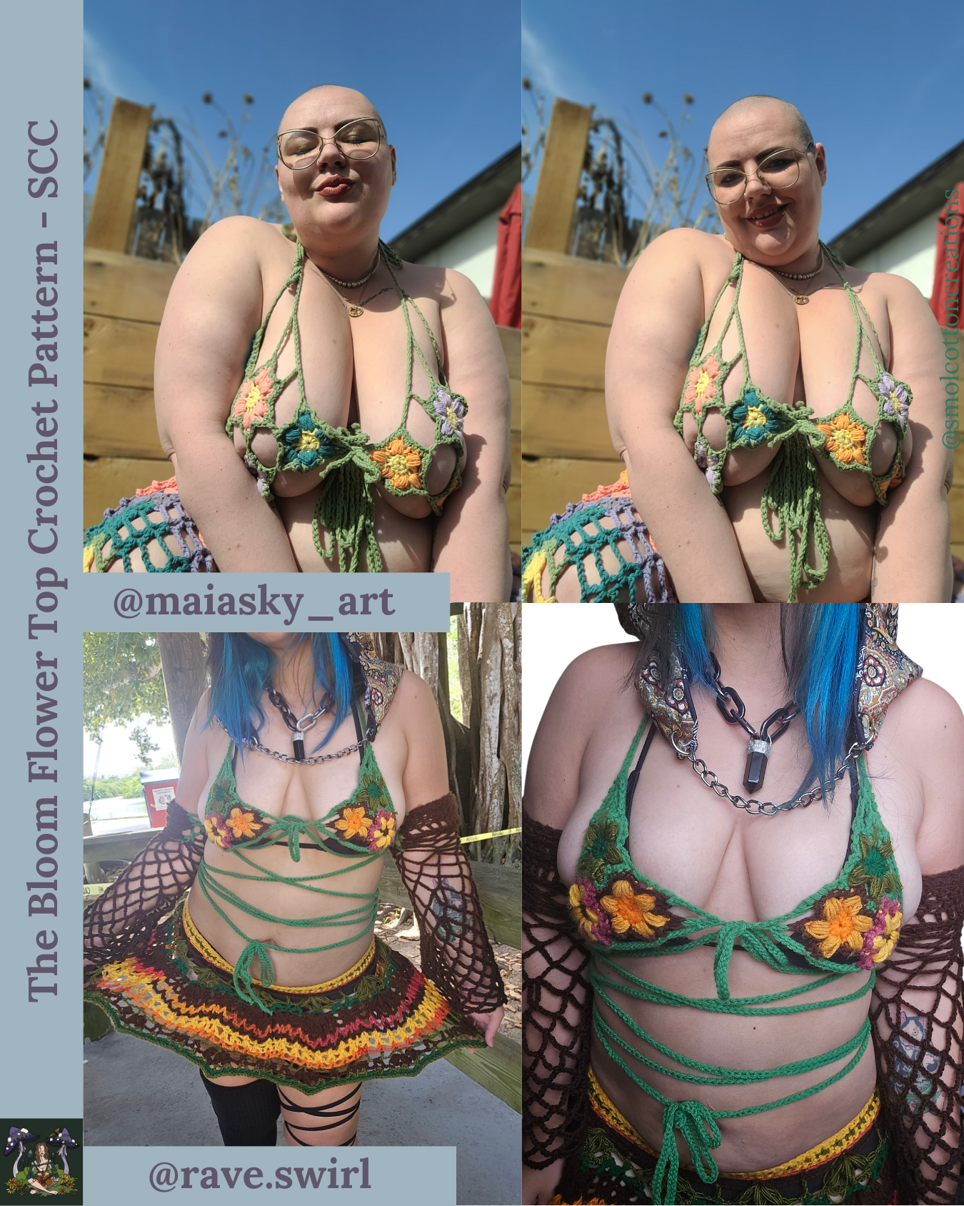 The Bloom Flower Top - DIY Crochet Festival Top PDF Pattern