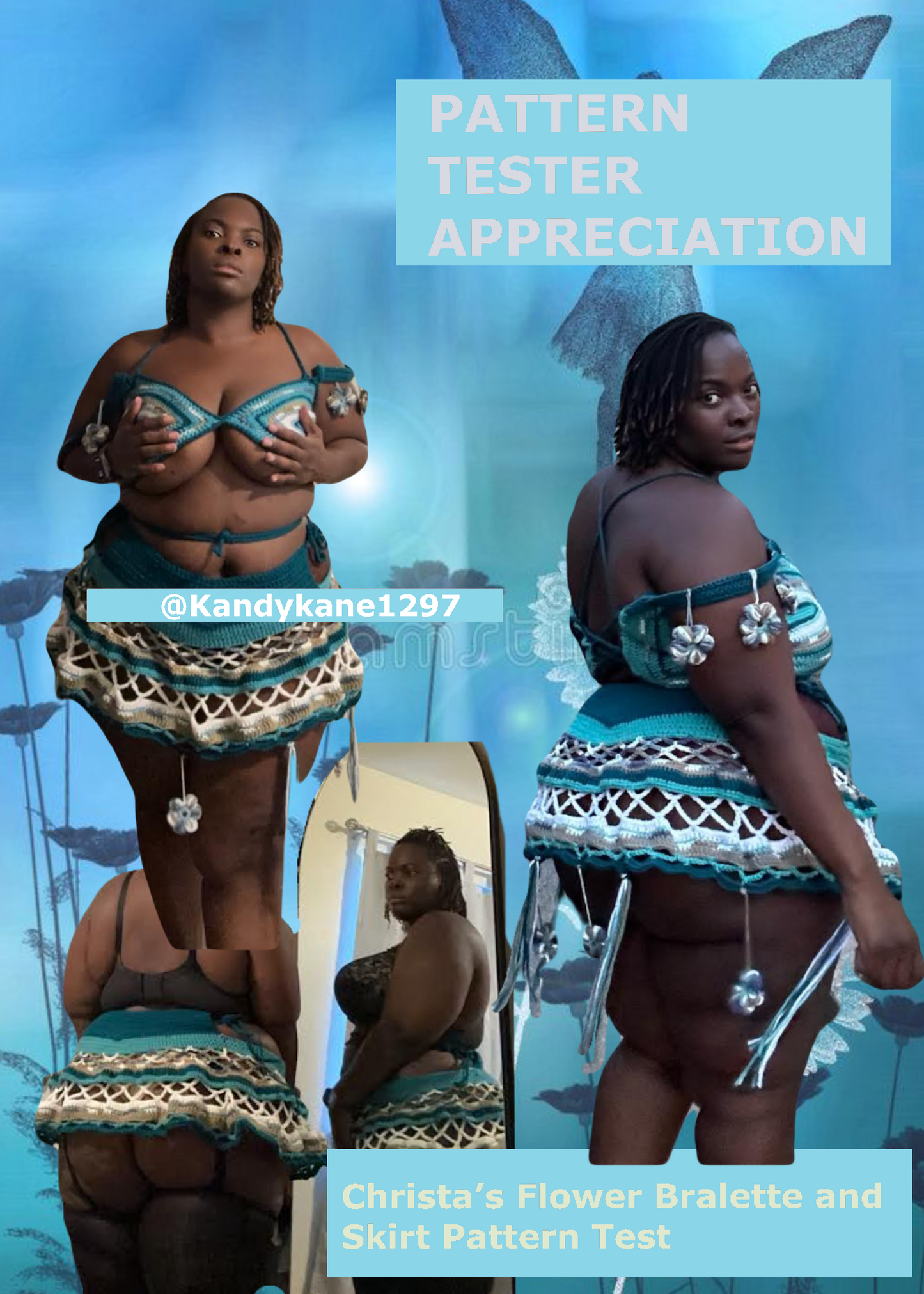 Christa’s Flower Bralette and Fishnet Skirt - DIY Crochet Fairycore Festival PDF Pattern Set