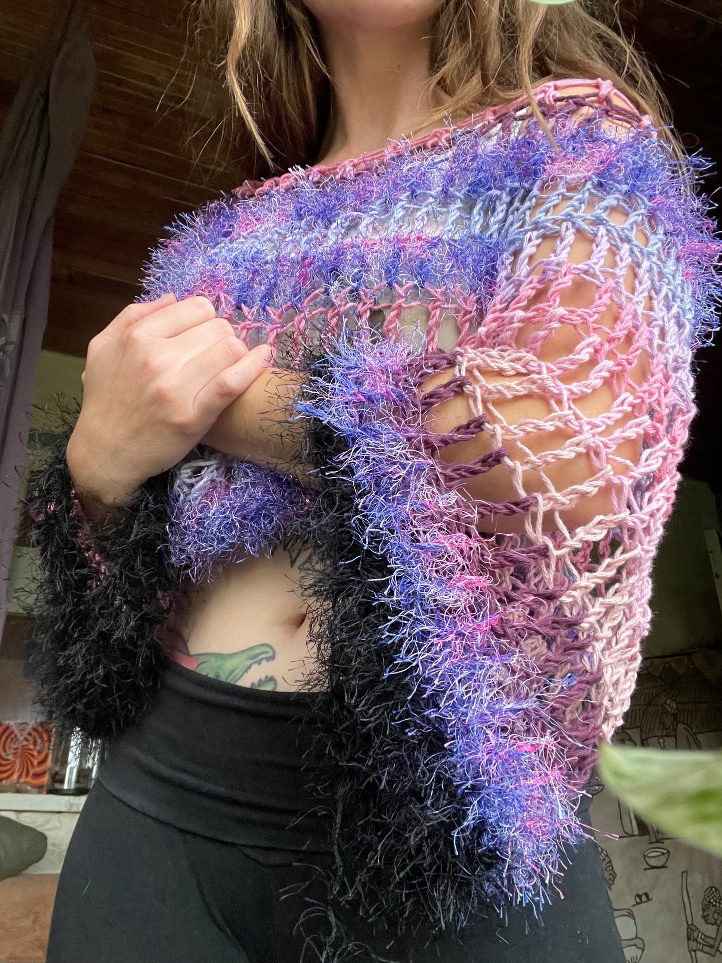 Xs-m Pastel Goth Cropped Sweater