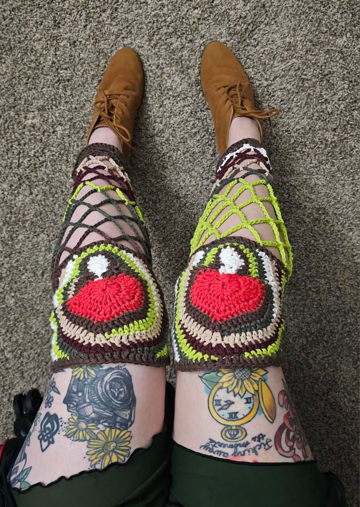 Mushroom Fae Leg Warmers - DIY Crochet Festival Leg Warmers PDF and Video Pattern