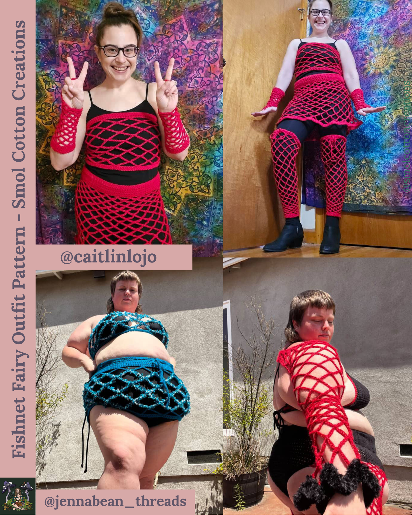 Fishnet Stockings with Elastic- DIY Crochet Festival/Lingerie Stockings PDF and VIDEO Pattern