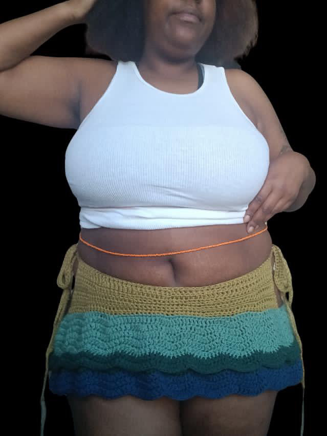 Wavy Baby Tiered Skirt (with fishnet options) - DIY Crochet Festival Skirt PDF Pattern
