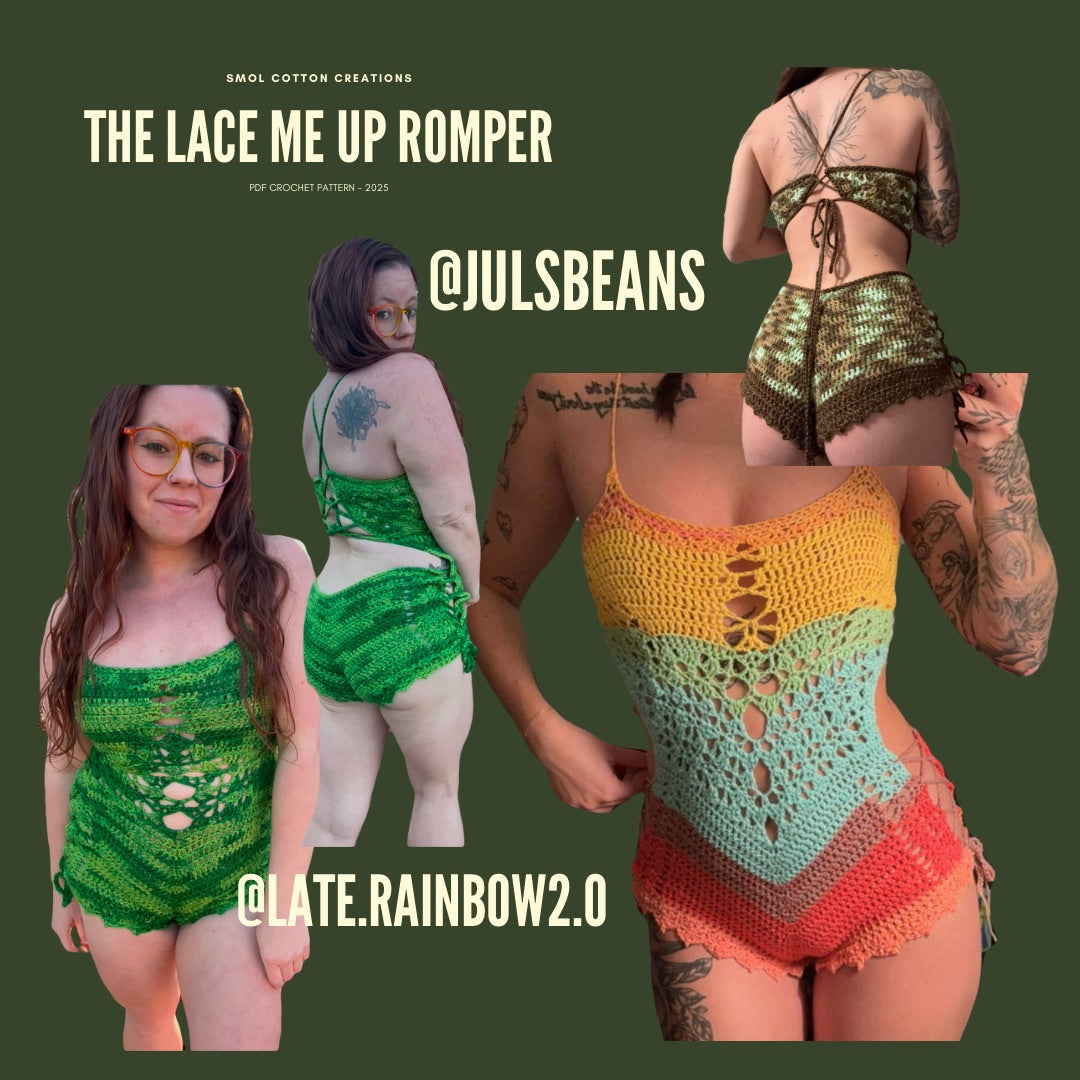The Lace Me Up Romper - DIY Crochet Festival Romper/Playsuit PDF Pattern