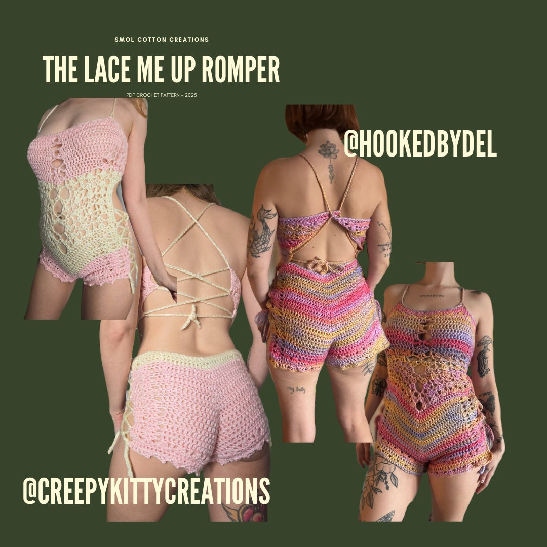 The Lace Me Up Romper - DIY Crochet Festival Romper/Playsuit PDF Pattern