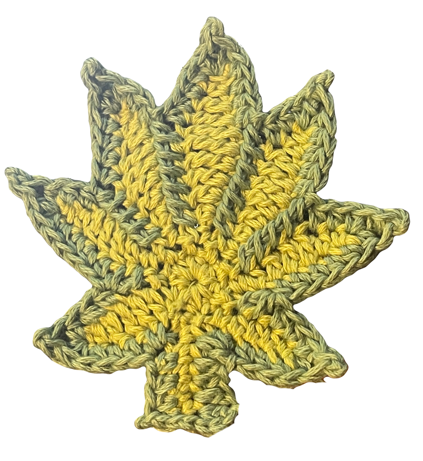 Marijuana Leaf Applique with Outline - DIY Crochet Cannabis Motif PDF Pattern