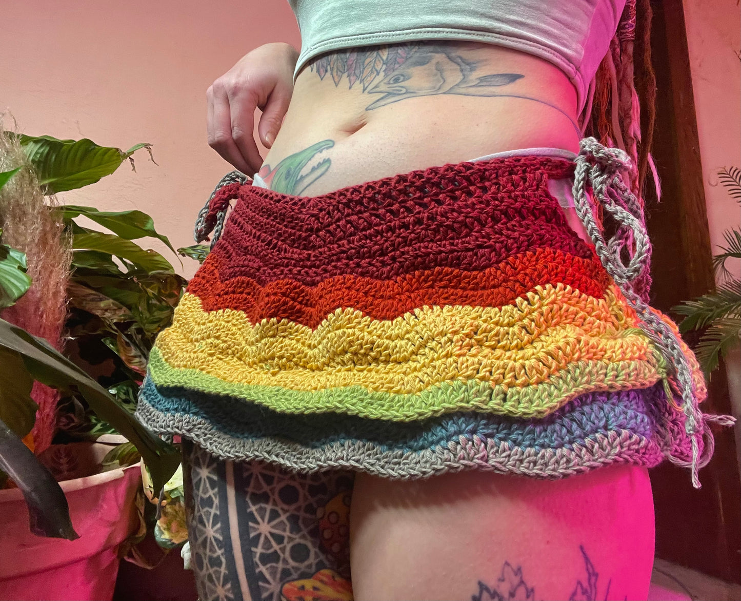 Wavy Baby Tiered Skirt (with fishnet options) - DIY Crochet Festival Skirt PDF Pattern