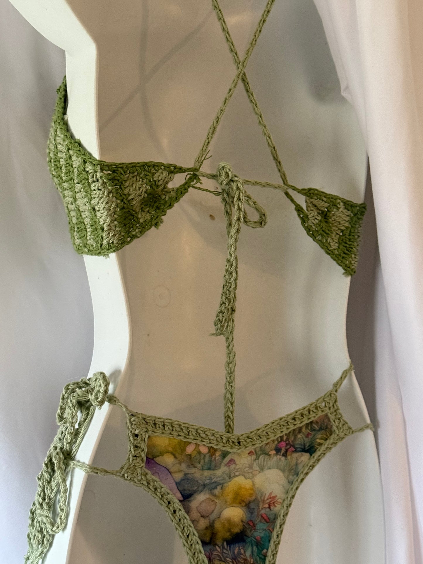 Mushroom Bikini (Xs-M) - Handmade Crochet Ravewear Festival Swimwear