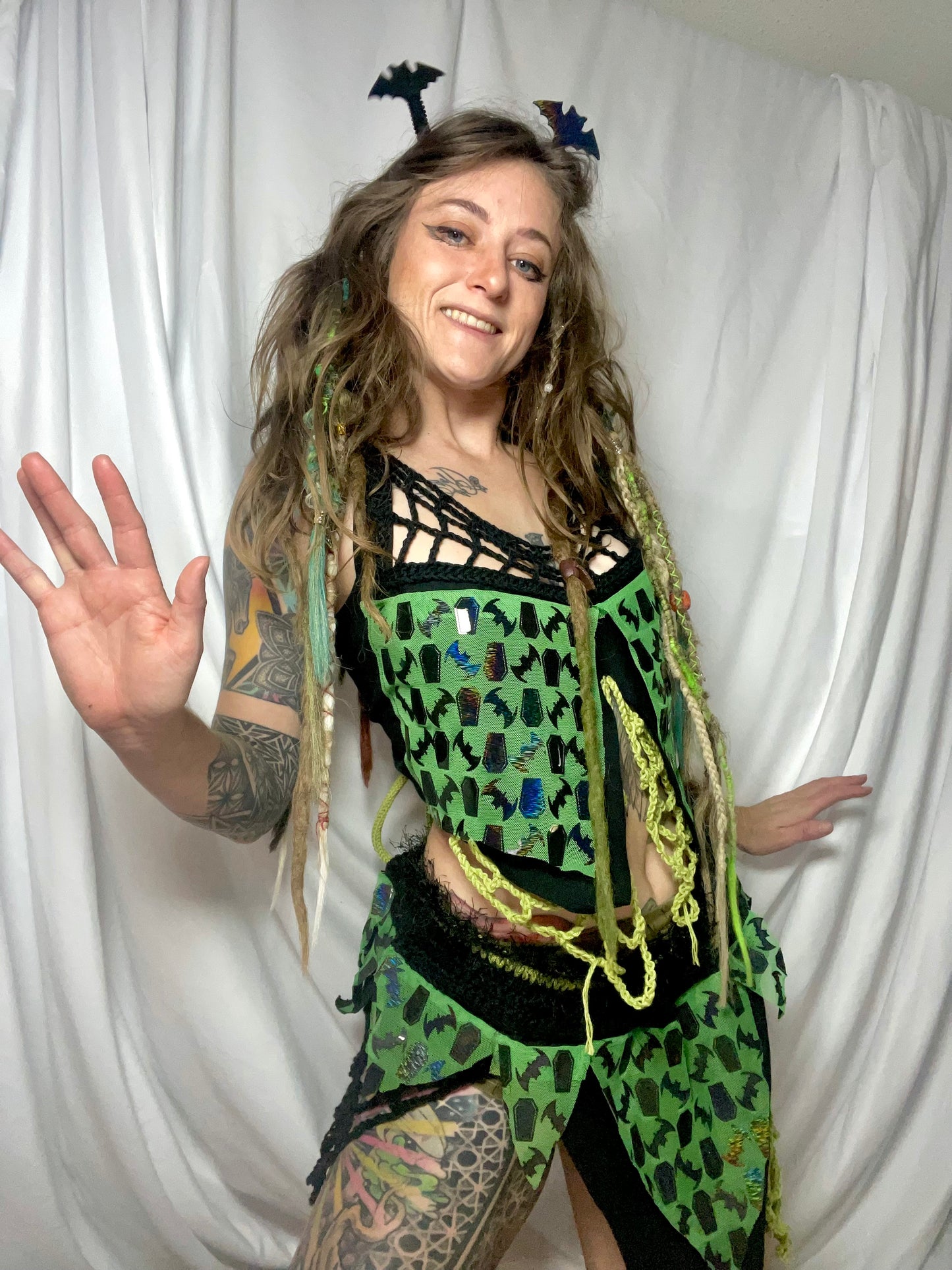 Grunge Fairy Outfit - Organic Crochet Ravewear Alternative Festival Set