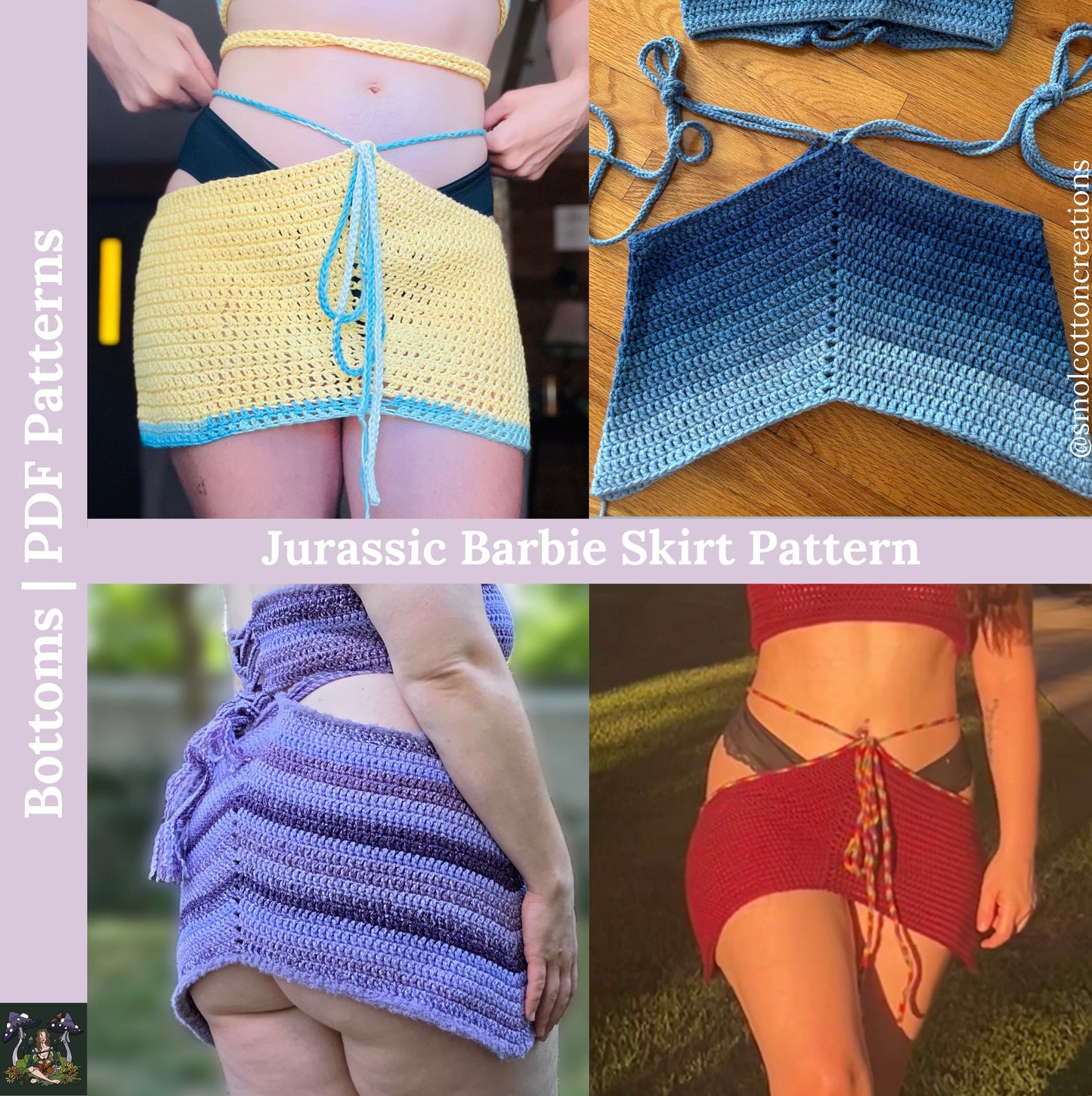 The Jurassic Barbie Skirt - DIY Crochet Festival Bottoms PDF Pattern