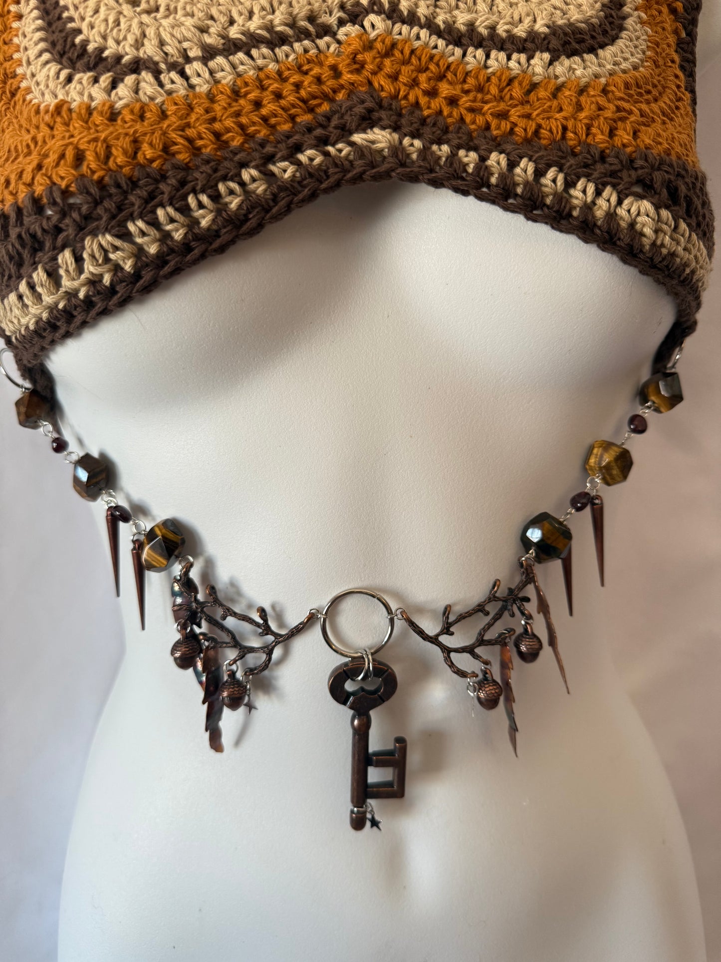 Handmade crochet festival top in organic cotton.