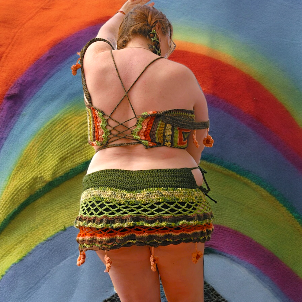 Christa’s Flower Fishnet Tiered Skirt - DIY Crochet Festival Fairycore Skirt PDF Pattern