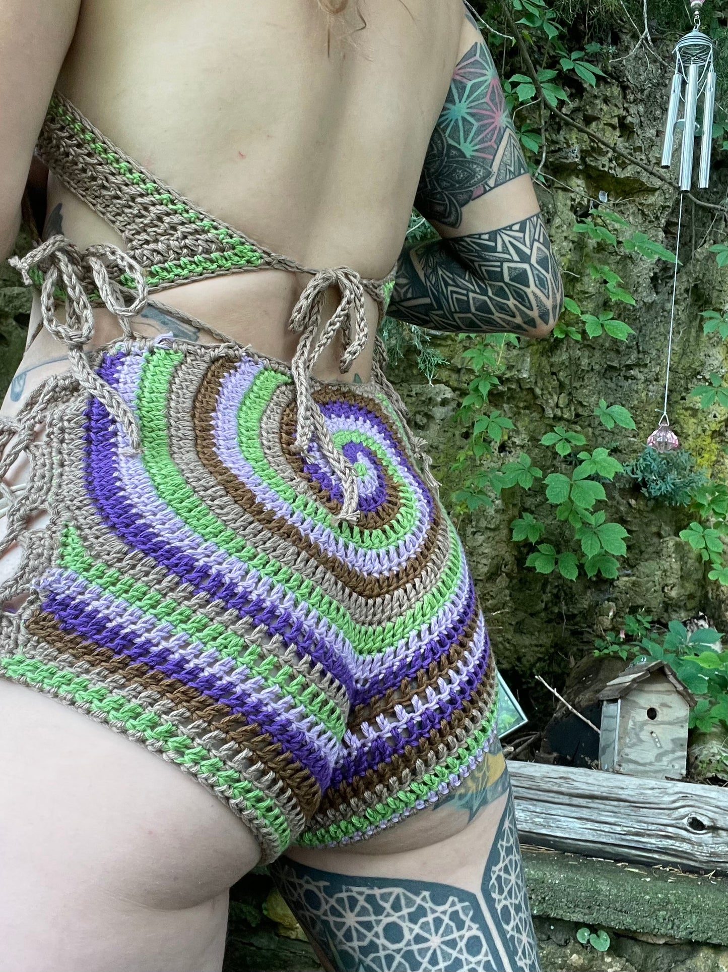 Natures Sight Spiral Mushroom Top and Shorts Set
