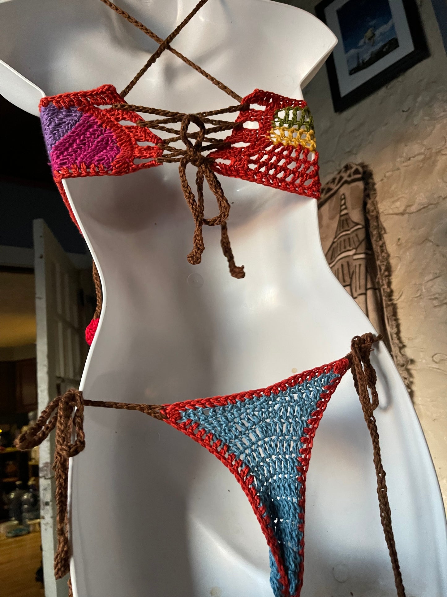 Rainbow Fairy Mushroom Bodysuit Size XS/SM (adjustable)