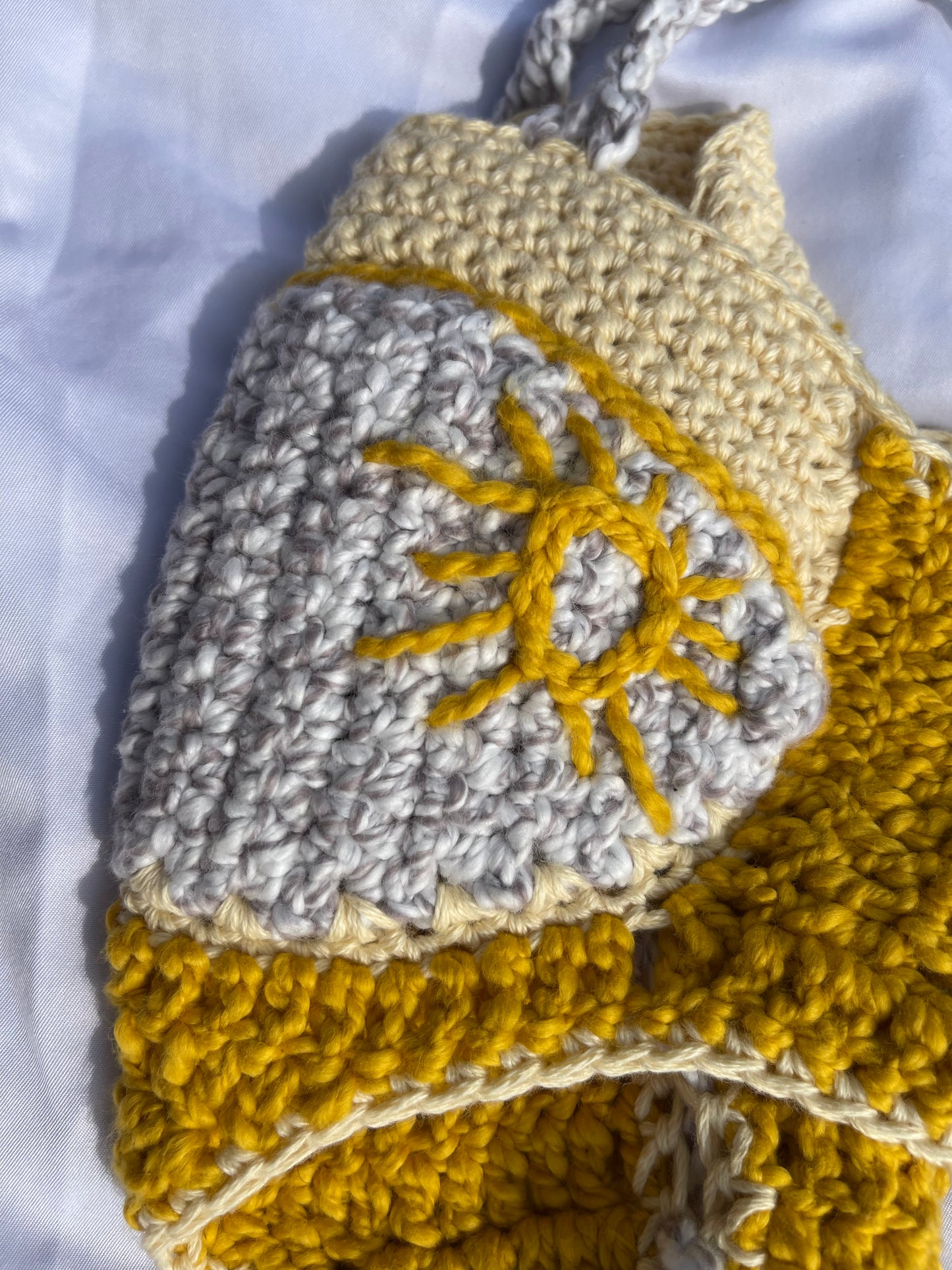 A Place Where the Sun Meets the Sky (XS-M - A-D Cup) - Organic Crochet Festival Top (The Sustainable Sunflower Shop Collab)