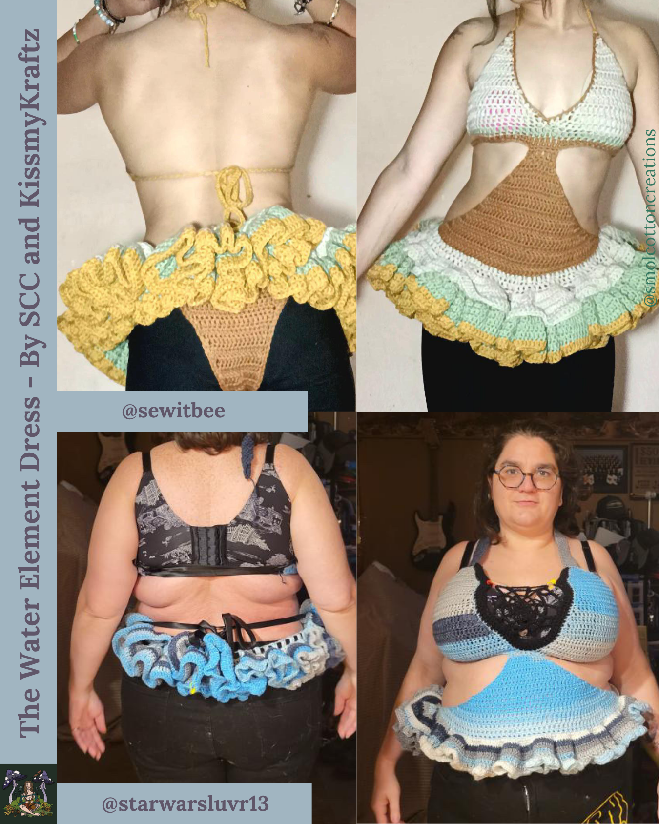 SMOLXKISSMYKRAFTZ Water Element Dress - DIY Crochet Festival Dress PDF Pattern