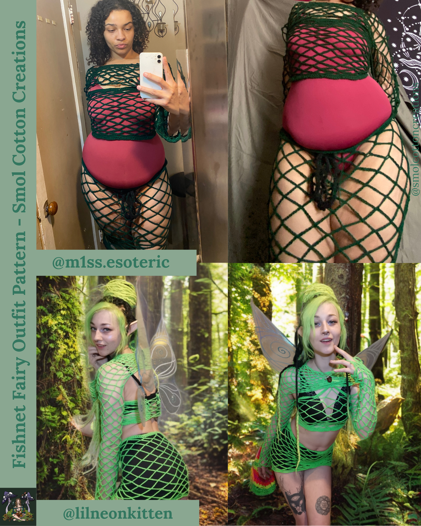 Pattern Bundle: Fishnet Fairy - 3 Patterns in One! - DIY Crochet Festival Outfit 3 PDF Pattern Set