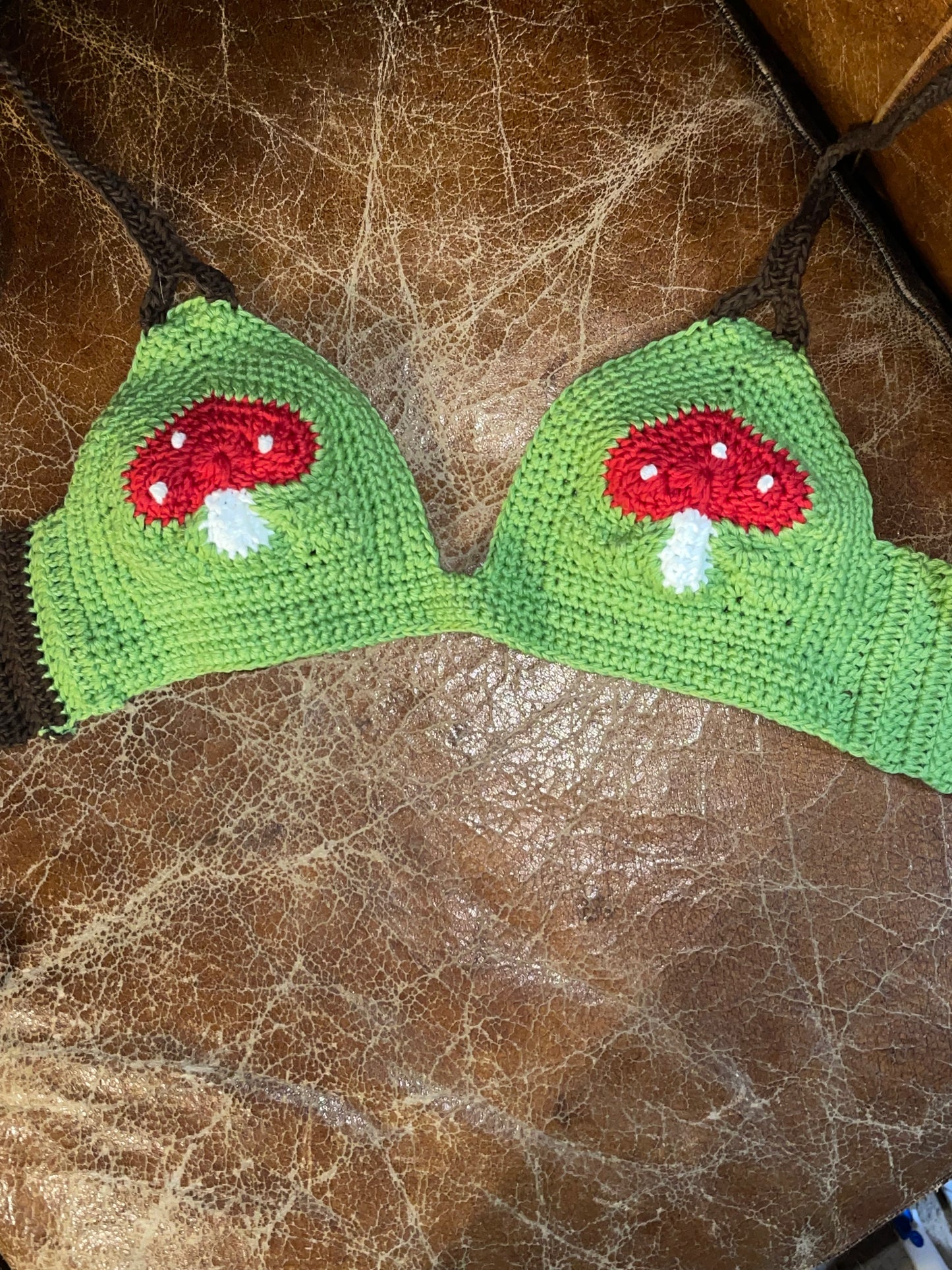 Mushroom Triangle Bralette - Medium (34-38 C/D cups)