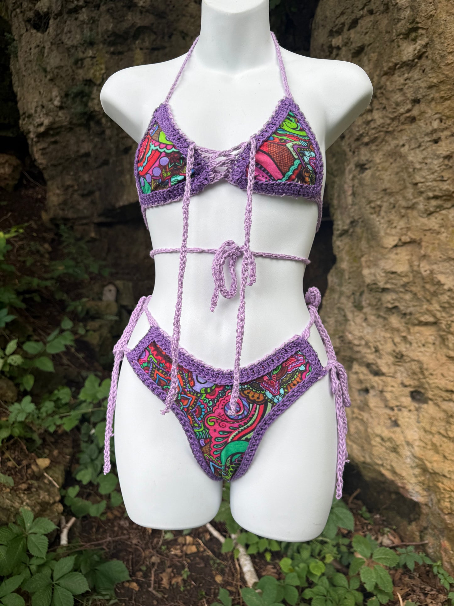 Fabric X Crochet Bikini (XS-M)